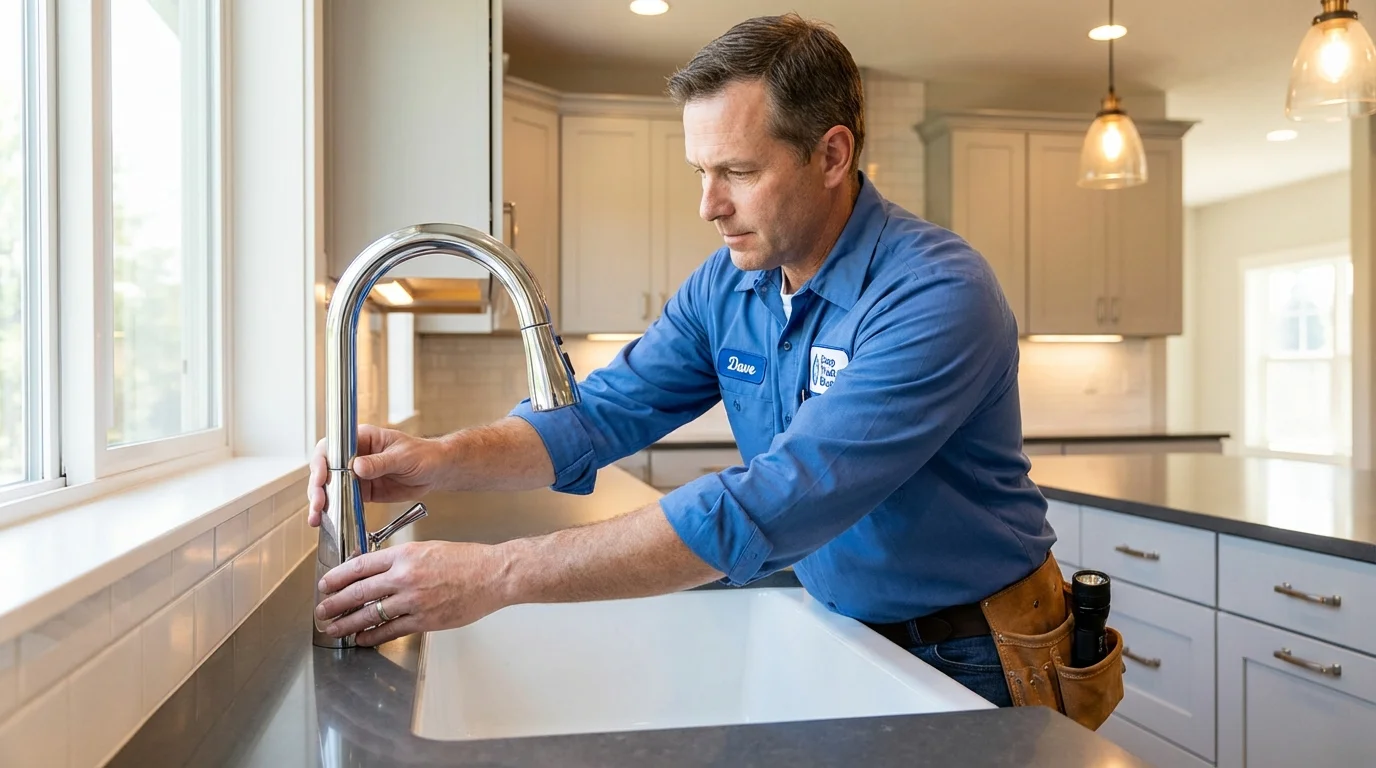Kitchen faucet installation by Johns Plumbing LLC in Churchville