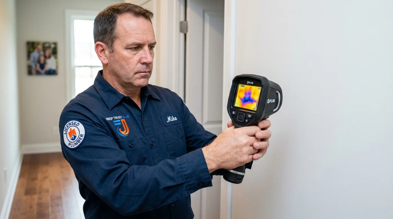 Thermal imaging leak detection by Johns Plumbing LLC in Churchville